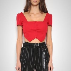 I AM GIA ANKAA TOP CHERRY RED